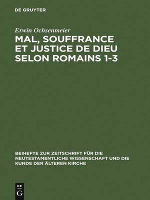 cover image of Mal, souffrance et justice de Dieu selon Romains 1-3